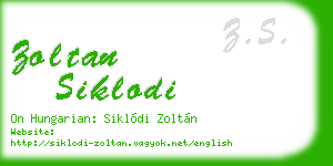 zoltan siklodi business card